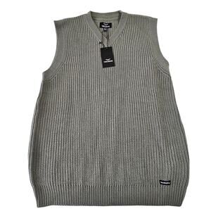 Threadbare Womens Olive Green V-neck Knit Vest XL NEW (OTHER) Preppy Office